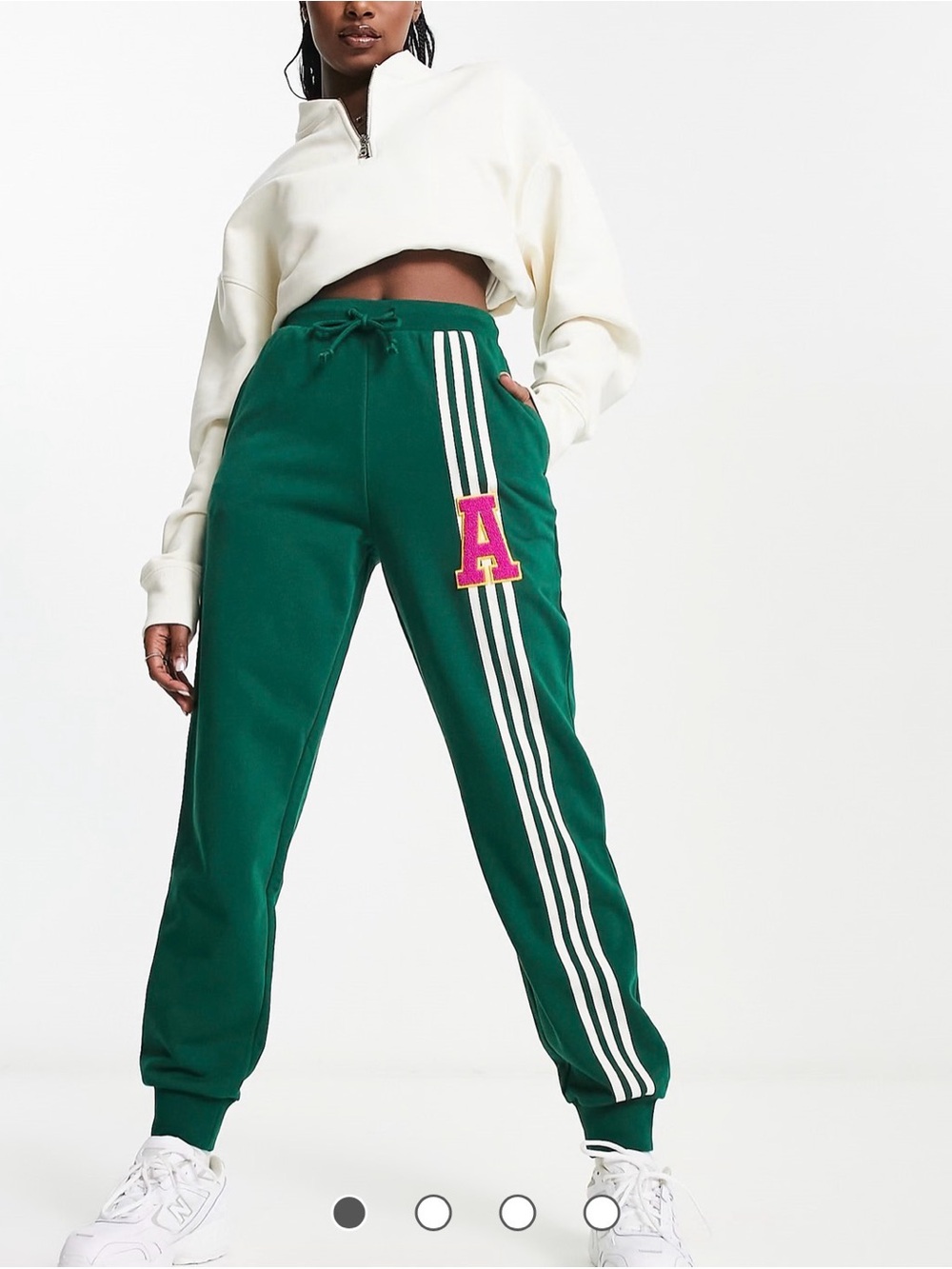 adidas Originals varisty logo sweatpants in green size small